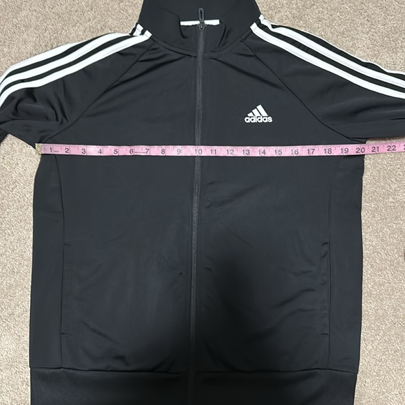 Adidas black & white 3 stripe track suit M/L - Picture 14 of 15